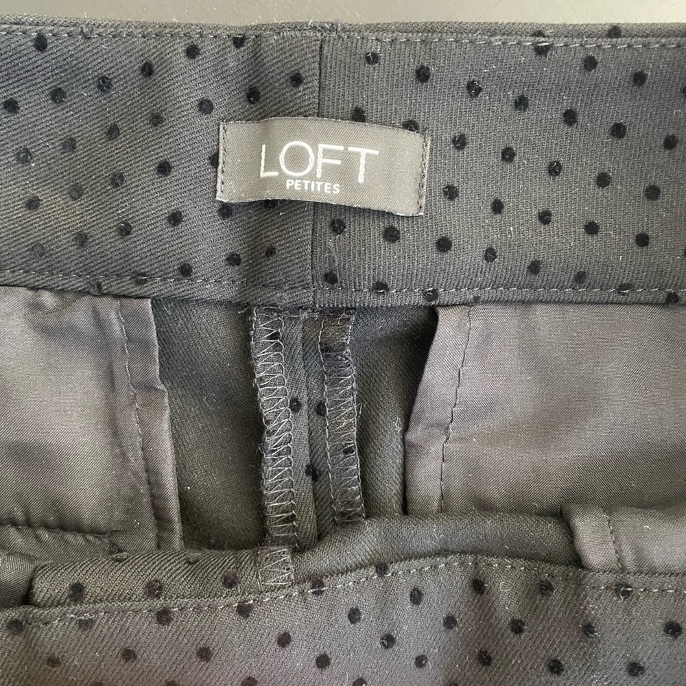 LOFT Black Polka Dot Trousers - Petite - Picture 3 of 5